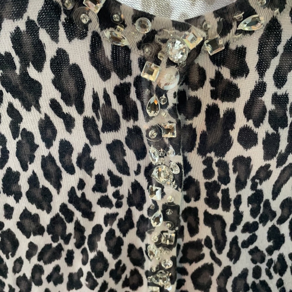 Quacker Factory Button Down Cardigan Bling Sz-Lg - image 3